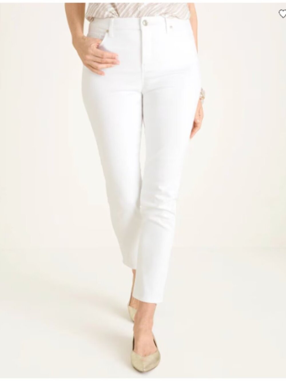 Chico's So Slimming White Ankle Pants Size 1.5 Classic Fit Stretch